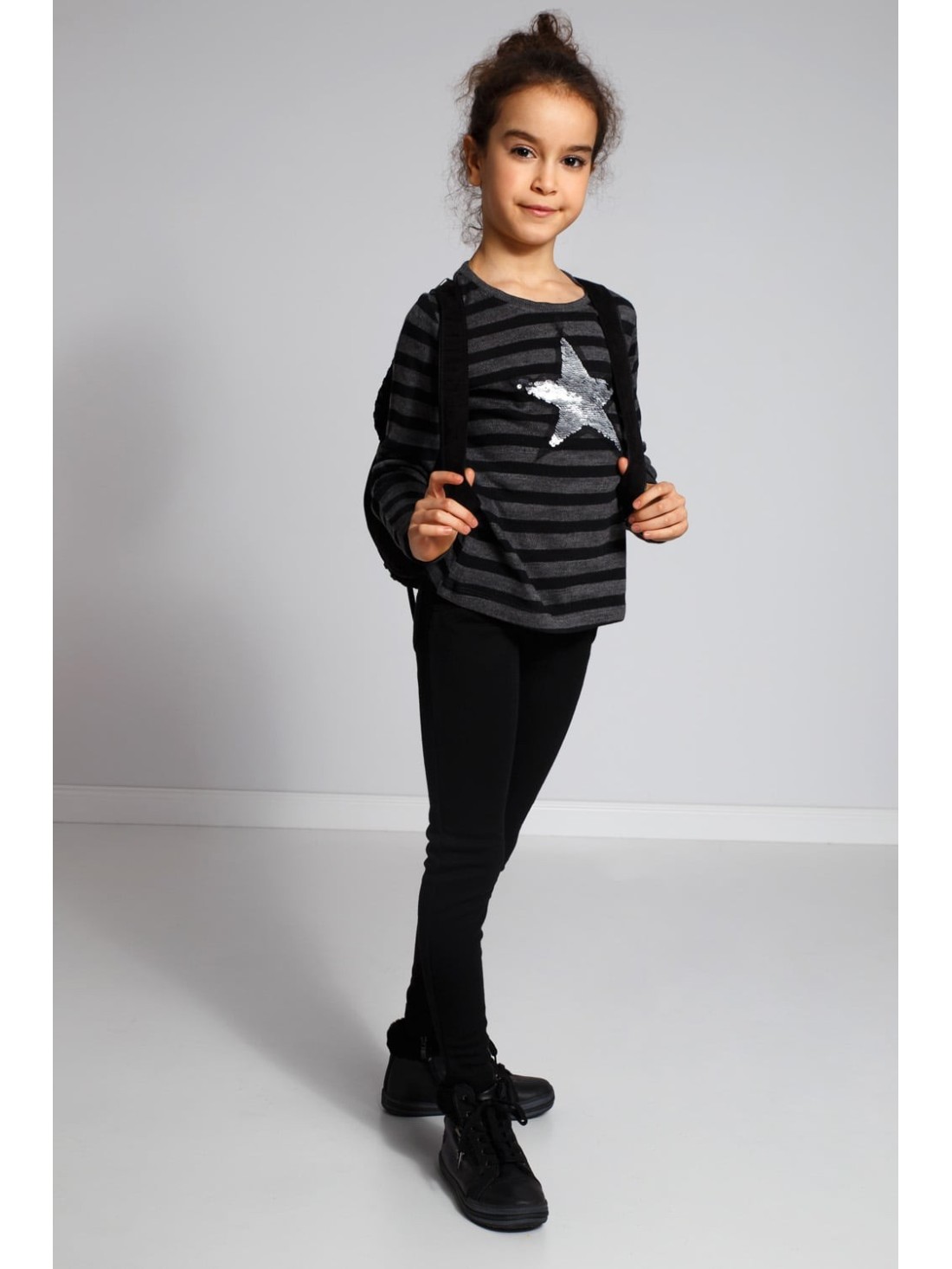 Dark gray striped sweater NDZ36039 - Online store - Boutique